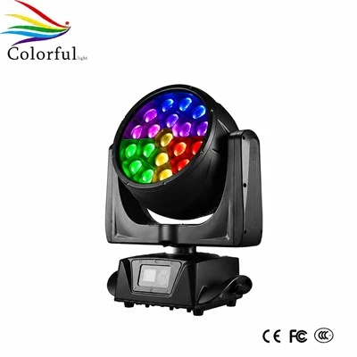 Lampu kepala bergerak Zoom mata lebah 19 buah 40W RGBW tahan air